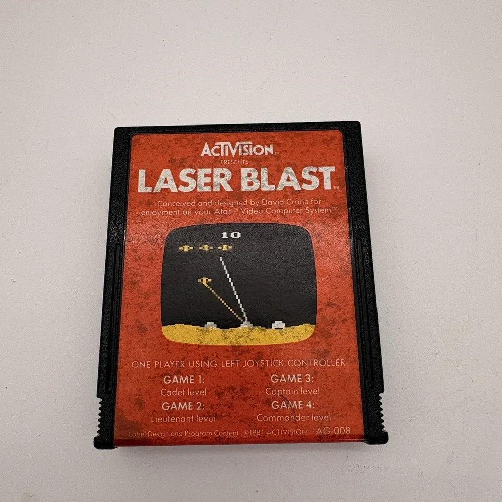 Laser Blast Atari 2600 Game Cartridge Activision 1981 AG-008 Shooter Retro